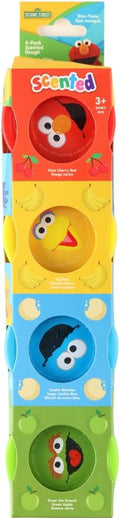 Sesame Street Scented Dough 4-Pack Soft Moldable Fruit-Scented Dough Assorted Colors 4 x 1 Oz