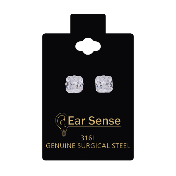 Ear Sense Hypoallergenic Gold-Plated Stainless Steel Earrings with Zircon Stones