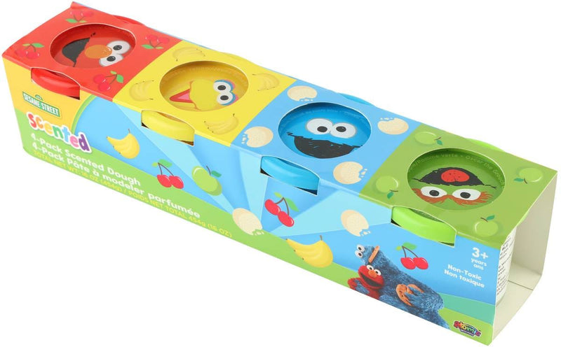 Sesame Street 4-Pack Scented Modeling Dough, 4 oz Tubs, Vibrant Colors
