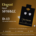 Ear Sense Medical Stainless Steel Gold-Plated Earrings with Zircon Stones, D13, 1 Pair