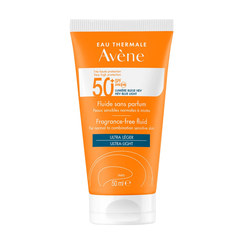 Avene Sun Care Fluid SPF 50+ Fragrance-Free Face and Body Sunscreen 50 ml