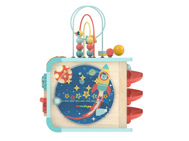 Hape Explore and Learn Magic Cube Musical Activity Toy with Piano, Gears, Bead Maze and Ball Tracks