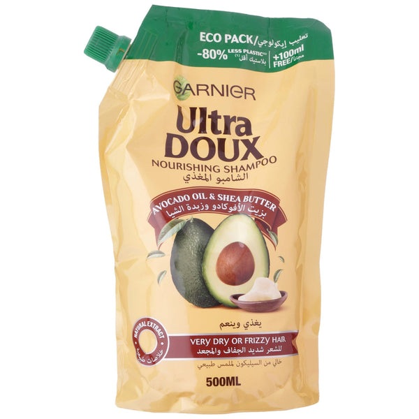 Garnier Ultra Doux Avocado Oil & Shea Butter Nourishing Shampoo 500ml + 100ml