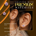 Ear Sense 5 mm D17 Gold-Plated Stainless Steel Earrings, Genuine Zircon, 1 Pair
