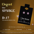 Ear Sense 5 mm D17 Gold-Plated Stainless Steel Earrings, Genuine Zircon, 1 Pair