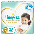 Pampers Premium Care Taped Baby Diapers Size 7 18+ kg Mega Pack 35 Count