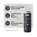 NIVEA Active Clean Shower Gel 3-in-1 Charcoal Body Face Hair Cleanser 500 ml