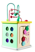Hape Momo Wooden Multi-Activity Cube Bead Maze Shape Sorter 12M+ Multicolor