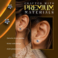 Ear Sense Daisy Crystal Earrings Gold-Plated Stainless Steel Aqua D20, 1 Pair