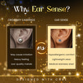 Ear Sense Daisy Crystal Earrings Gold-Plated Stainless Steel Aqua D20, 1 Pair