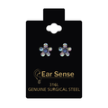 Ear Sense Daisy Crystal Earrings Gold-Plated Stainless Steel Aqua D20, 1 Pair