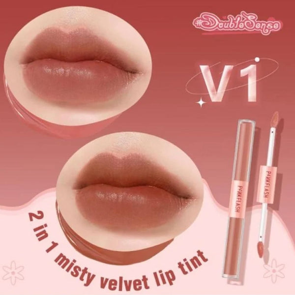 Pink Flash Duo Lipstick & Lip Gloss Velvet Finish V01
