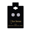 Ear Sense 5 mm D28 Gold-Plated Earrings with Zircon Stones, 1 Pair