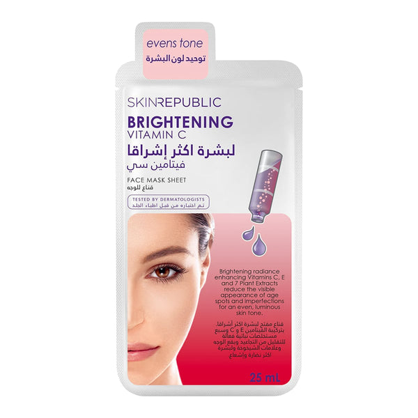 SKIN REPUBLIC Brightening Vitamin C Tone Evening Face Sheet Mask 25 ml