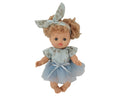 Qisen Charming Baby Doll with Dress and Headband, Soft Huggable Body, 1 Pc