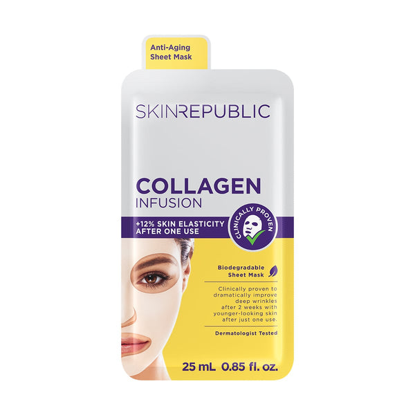 SKIN REPUBLIC Collagen & Anti-Aging Face Sheet Mask with Vitamin E