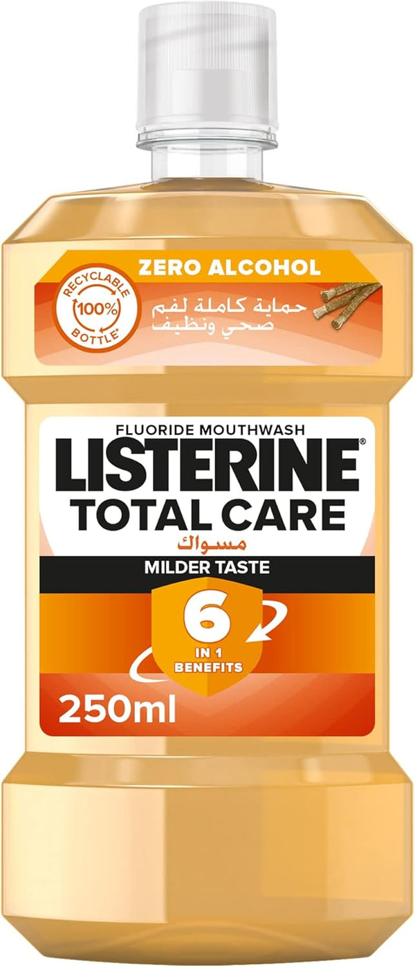Listerine Total Care Miswak Mouthwash Alcohol-Free Milder Taste Mint Flavor 250ml