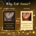 Ear Sense Earrings Medical Stainless Steel Gold-Plated Genuine Zircon Hypoallergenic