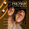 Ear Sense Earrings Medical Stainless Steel Gold-Plated Genuine Zircon Hypoallergenic