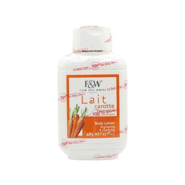 Fair & White Carrot Body Lotion Emulsion, Moisturizing Brightening Formula, 485ml