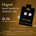 Ear Sense Earrings Gold-Plated Genuine Zircon Stones Hypoallergenic Stainless Steel