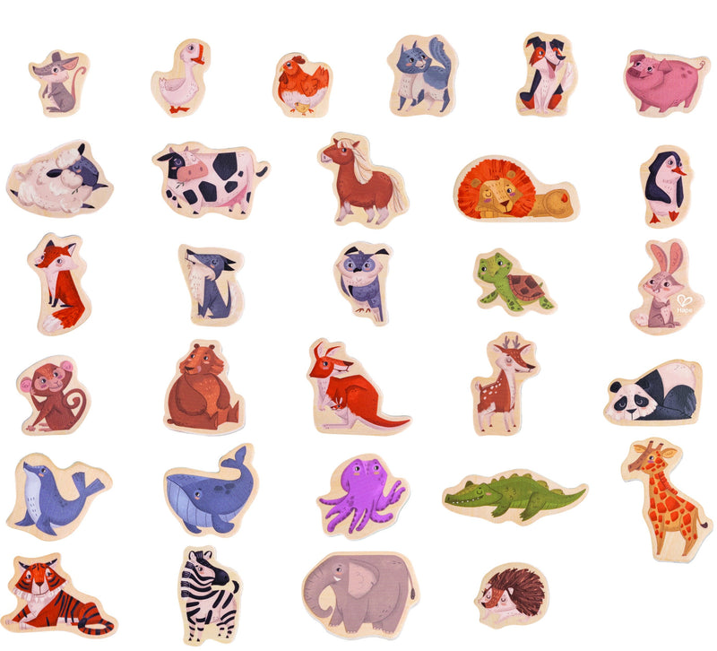 Hape Magnetic Animals Toy Magnet Set, 30-Piece Animal Magnets for Children Aged 2+
