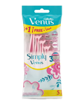 Gillette Venus Simply Women's Razors 3-Blade Moisturizing Strip 4+1 Pack