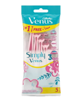Gillette Venus Simply Women's Razors 3-Blade Moisturizing Strip 4+1 Pack