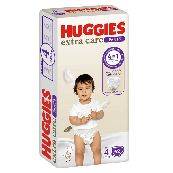 Huggies Size 4 Pants Extra Care Jumbo Pack 52 Diapers