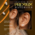 Ear Sense Earrings Gold-Plated Stainless Steel with Zircon Stones Hypoallergenic Design