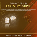 Ear Sense Earrings Gold-Plated Stainless Steel with Zircon Stones Hypoallergenic Design