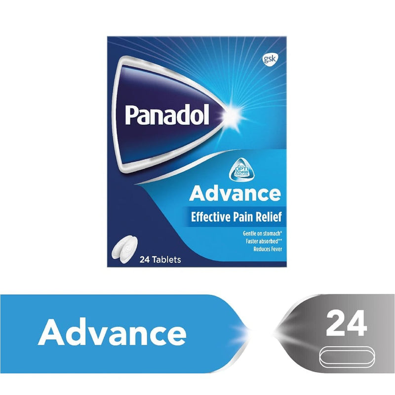 PANADOL Advance Paracetamol Tablets for Pain and Fever Relief, 24 Tablets