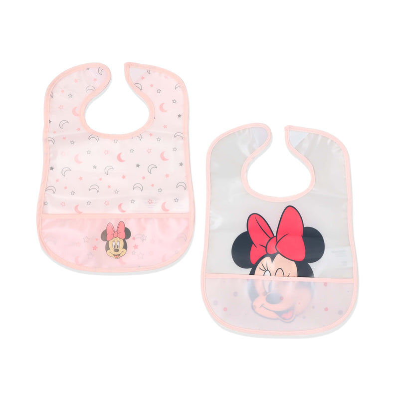 Disney Minnie Mouse Waterproof Apron Bibs with Adjustable Velcro Closure