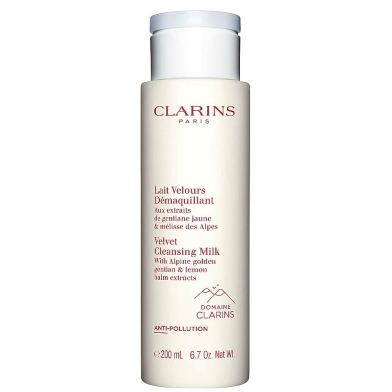 Clarins Velvet Cleansing Milk Creamy Lotion with Alpine Golden Gentian and Lemon Balm, 200 ml