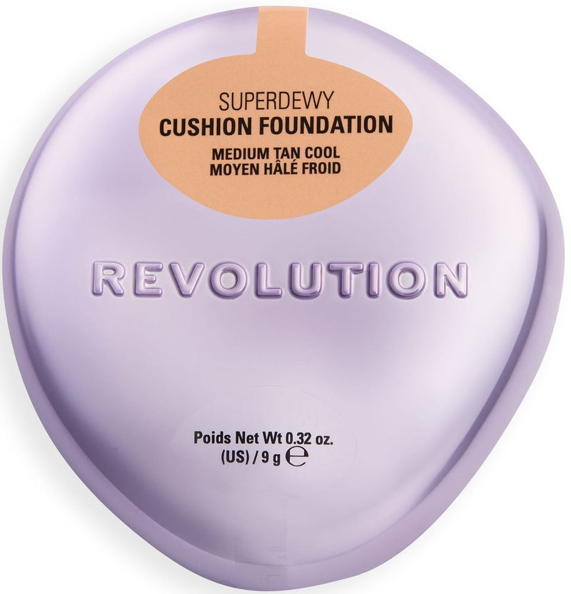 Revolution Superdewy Cushion Foundation Dewy Finish Peptides Medium Tan Cool