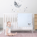 Disney Mickey Mouse Flannel Baby Blanket with Neck Roll, Soft All-Season Bedding