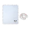 Disney Mickey Mouse Flannel Baby Blanket with Neck Roll, Soft All-Season Bedding