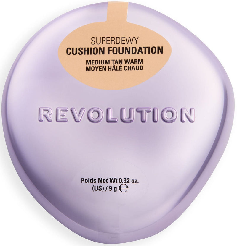 Revolution Superdewy Cushion Foundation Dewy Finish Peptides Medium Tan Warm