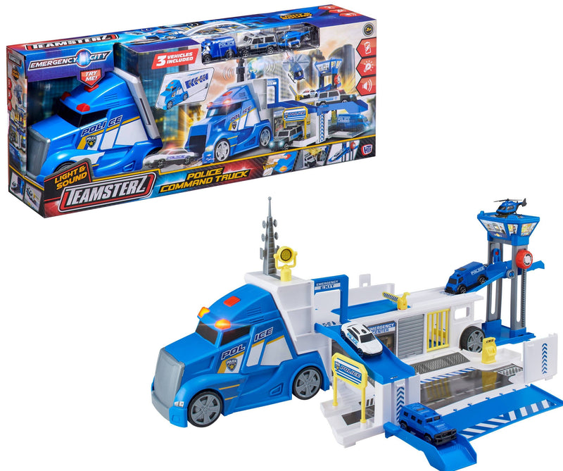 Teamsterz Emergency City Police Command Truck 3 Cars Playset