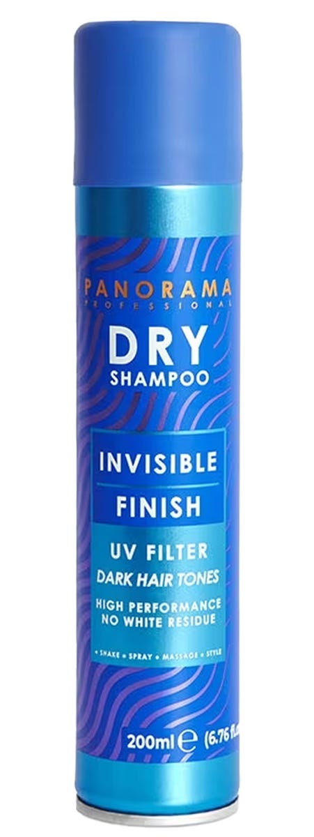 Panorama Professional Dry Shampoo Powder Invisible Finish UV Filter Dark Hair 200 ml