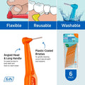 TePe Angled Interdental Brushes Orange 0.45 mm 6 Pieces