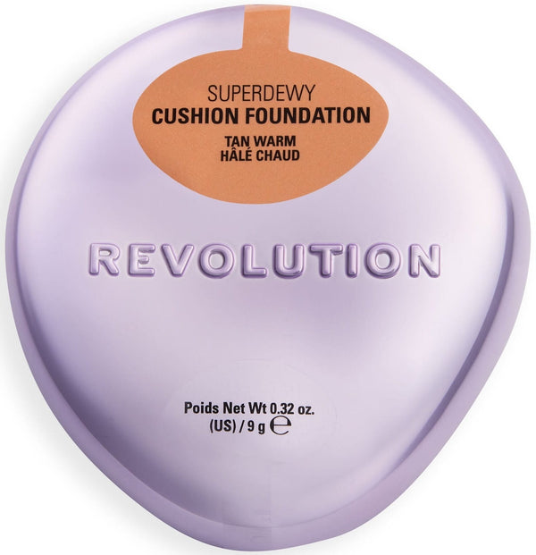 Revolution Superdewy Cushion Foundation Dewy Finish Peptides Blueberry Extract Tan Warm