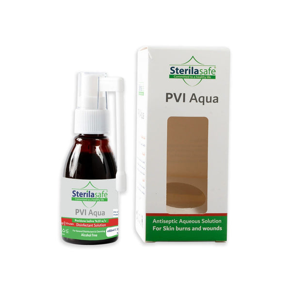 Sterilasafe PVI Aqua Povidone-Iodine 10% Topical Antiseptic Solution 60 ml