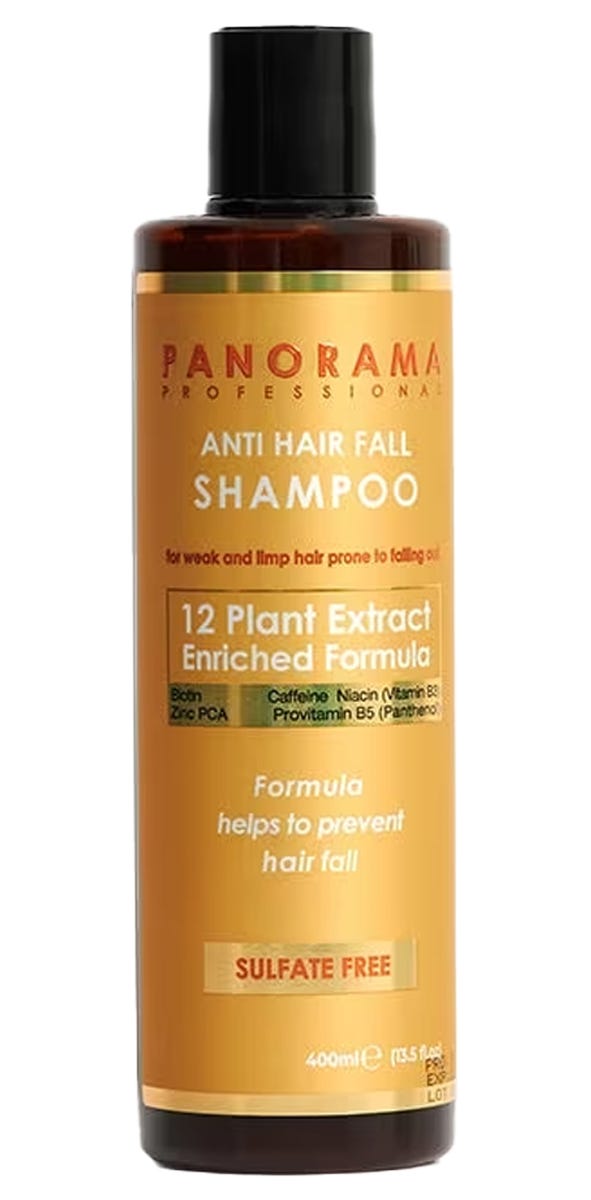 Panorama Professional Shampoo Liquid 12-Herb Formula Biotin Caffeine 400 ml