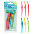 TePe Angle Interdental Brushes Angled Head Plastic-Coated Wire Assorted Sizes 6 Pieces