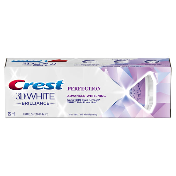 Crest 3D White Brilliance Perfection Brightening Toothpaste, Stannous Fluoride, 75 ml