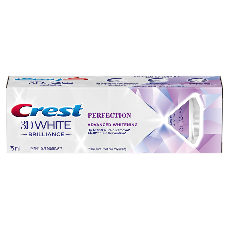 Crest 3D White Brilliance Perfection Brightening Toothpaste, Stannous Fluoride, 75 ml