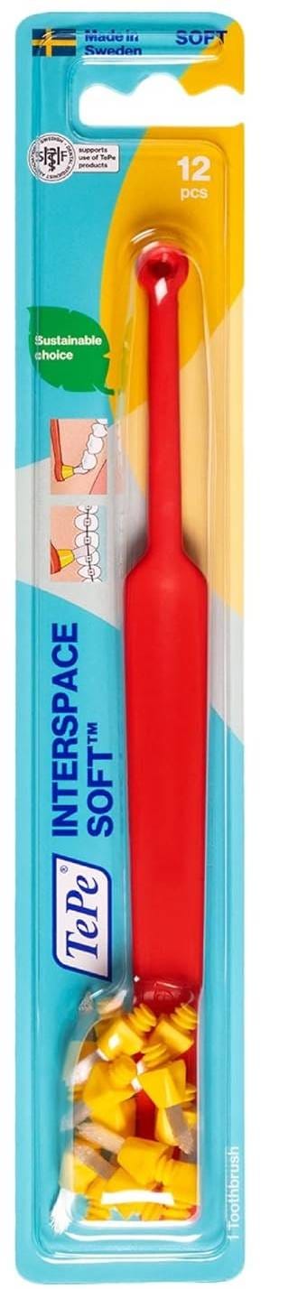 TePe Soft Last Molar Interspace Brush Heads, Angled Tapered Tip, 12 Heads