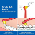 TePe Soft Last Molar Interspace Brush Heads, Angled Tapered Tip, 12 Heads