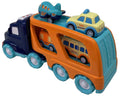 Xin Peng Yu PC66-03 City Truck Transporter with Light and Sound, 4 Pull-Back Vehicles